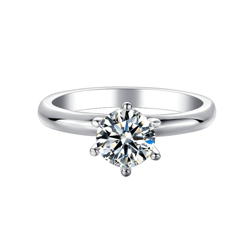 Baikalla Sterling Silver Moissanite Ring 4 Baikalla™ &quot;Annie&quot; Sterling Silver Moissanite 6 Prong Promise Ring