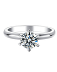 Baikalla Sterling Silver Moissanite Ring 4 Baikalla™ "Annie" Sterling Silver Moissanite 6 Prong Promise Ring