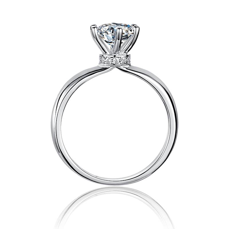 Baikalla Sterling Silver Moissanite Ring Baikalla™ &quot;Annie&quot; Sterling Silver Moissanite 6 Prong Promise Ring