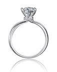 Baikalla Sterling Silver Moissanite Ring Baikalla™ "Annie" Sterling Silver Moissanite 6 Prong Promise Ring