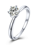 Baikalla 4 Baikalla™ "Audrey" Sterling Silver Moissanite 6 Prong Promise Ring