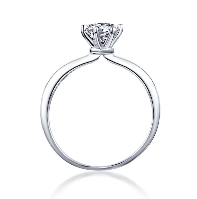 Baikalla Baikalla™ "Audrey" Sterling Silver Moissanite 6 Prong Promise Ring