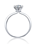 Baikalla Baikalla™ "Audrey" Sterling Silver Moissanite 6 Prong Promise Ring