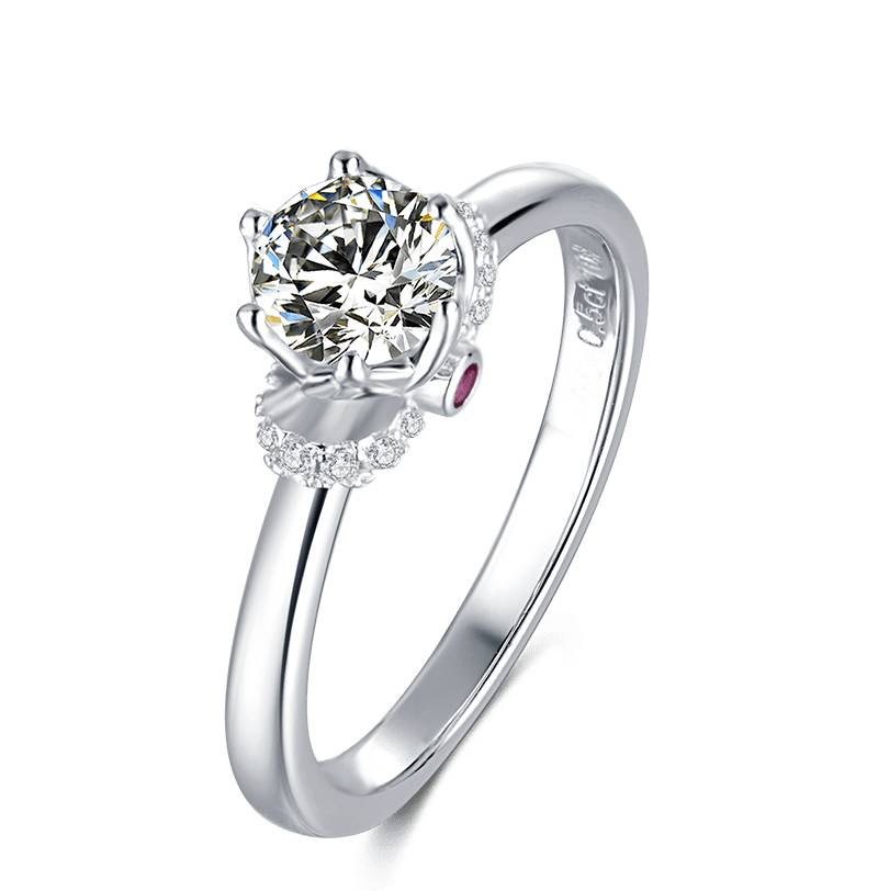 Baikalla 4 Baikalla™ "Iris" Sterling Silver Moissanite 6 Prong Promise Ring