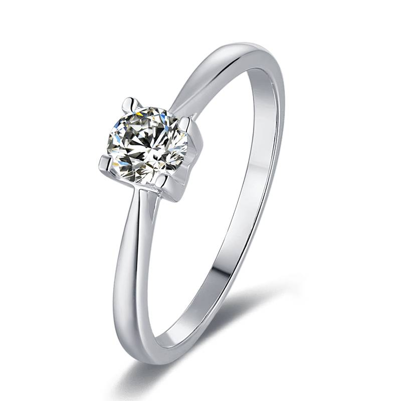 Baikalla 4 Baikalla™ &quot;Alice&quot; Sterling Silver Moissanite 4 Prong Promise Ring