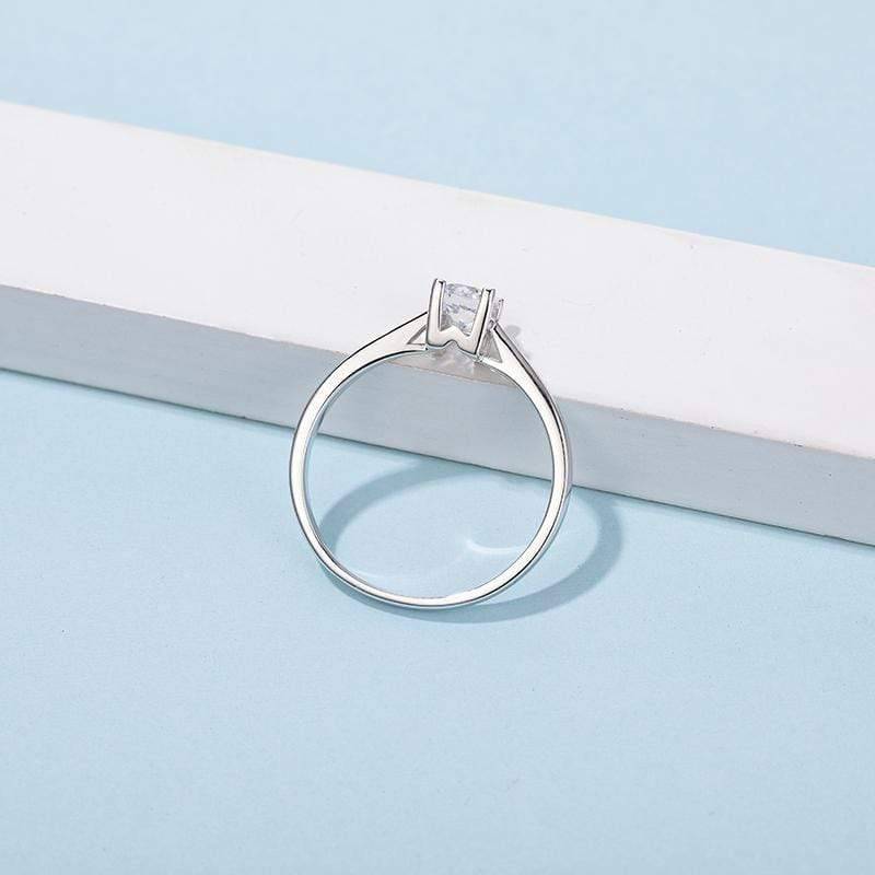 Baikalla Baikalla™ "Alice" Sterling Silver Moissanite 4 Prong Promise Ring