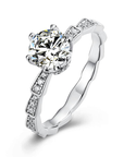 Baikalla Baikalla™ "Elaine" Sterling Silver Moissanite 6 Prong Promise Ring