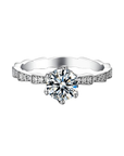 Baikalla 5 Baikalla™ "Elaine" Sterling Silver Moissanite 6 Prong Promise Ring