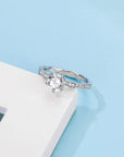 Baikalla Baikalla™ "Elaine" Sterling Silver Moissanite 6 Prong Promise Ring