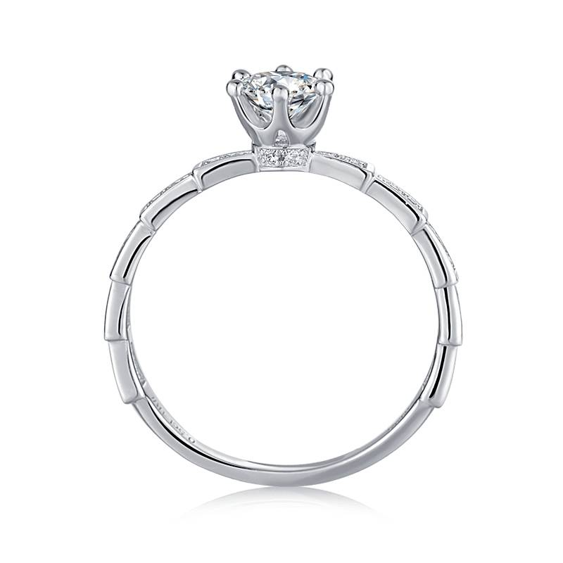 Baikalla Baikalla™ &quot;Stella&quot; Sterling Silver Moissanite 6 Prong Promise Ring