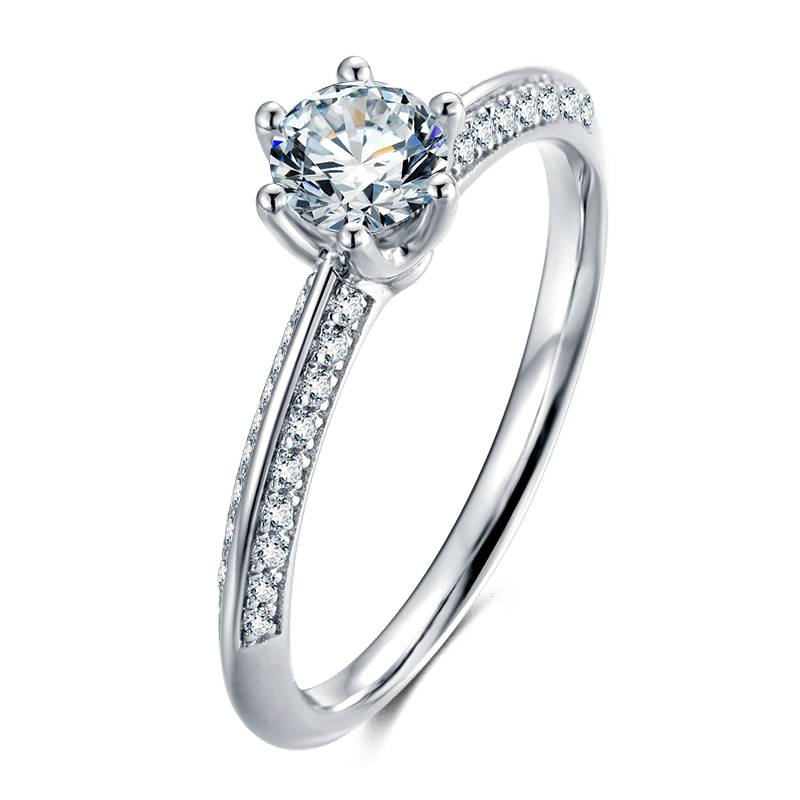 Baikalla 4 Baikalla™ "Annie" Sterling Silver Moissanite 6 Prong Promise Ring