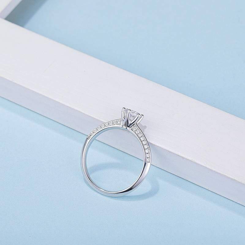 Baikalla Baikalla™ &quot;Annie&quot; Sterling Silver Moissanite 6 Prong Promise Ring