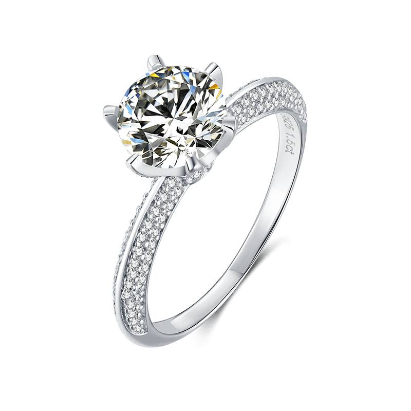 Baikalla Sterling Silver Moissanite Ring 4 Baikalla™ &quot;Mila&quot; Sterling Silver Moissanite Luxury 1.5 CT 6 Prong Promise Ring