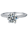 Baikalla Sterling Silver Moissanite Ring 4.5 Baikalla™ "Mia" Sterling Silver Moissanite Luxury 2 CT 6 Prong Promise Ring