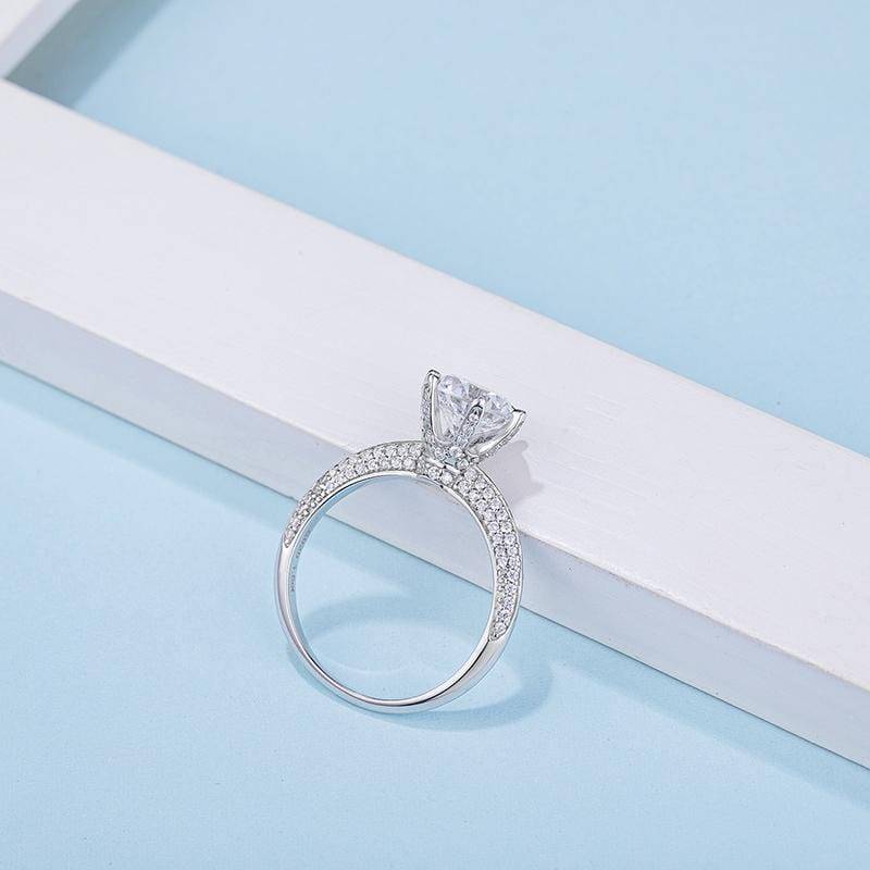 Baikalla Sterling Silver Moissanite Ring Baikalla™ "Mila" Sterling Silver Moissanite Luxury 1.5 CT 6 Prong Promise Ring