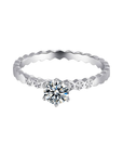 Baikalla Baikalla™ "Emilia" Sterling Silver Moissanite 6 Prong Promise Ring