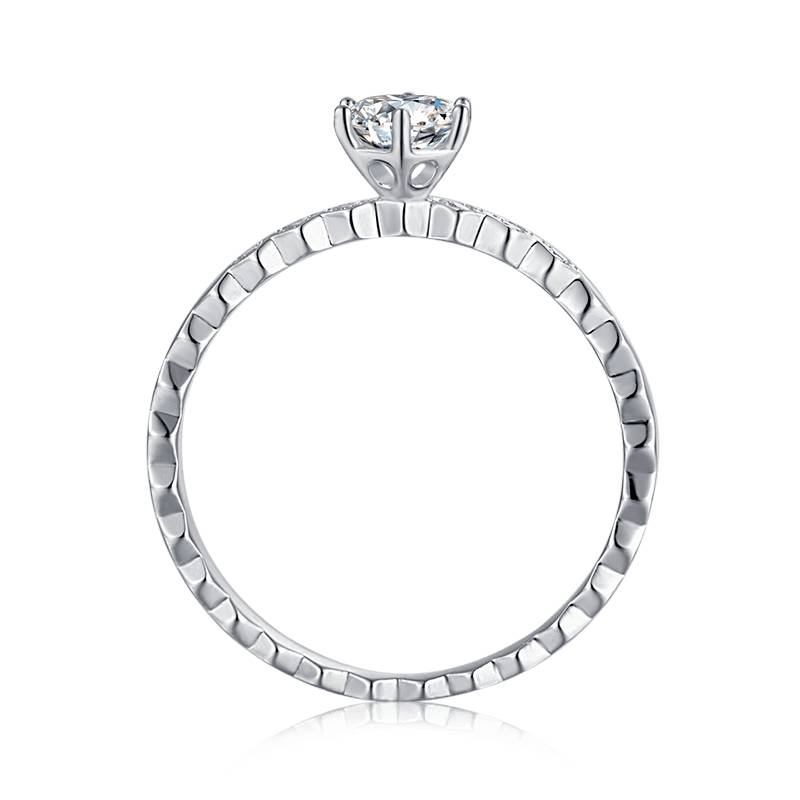 Baikalla Baikalla™ "Emilia" Sterling Silver Moissanite 6 Prong Promise Ring