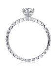 Baikalla Baikalla™ "Emilia" Sterling Silver Moissanite 6 Prong Promise Ring