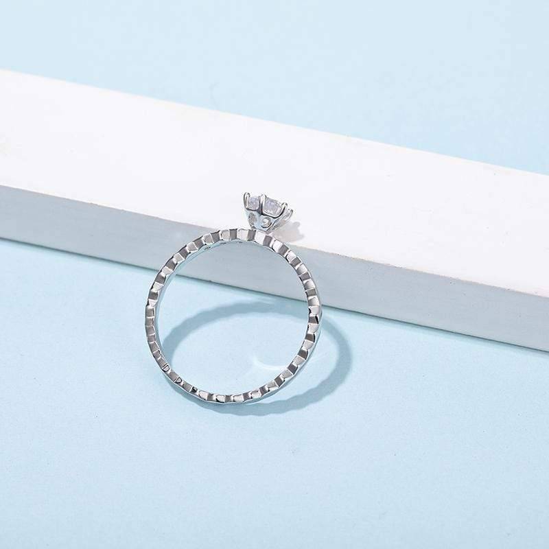 Baikalla Baikalla™ "Emilia" Sterling Silver Moissanite 6 Prong Promise Ring