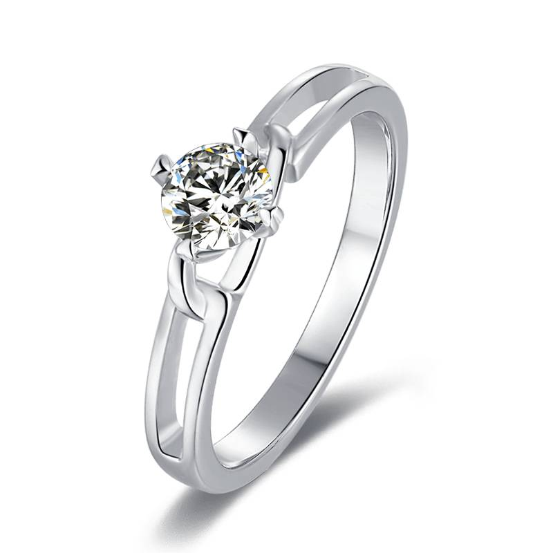 Baikalla 4 Baikalla™ "Adele" Sterling Silver Moissanite 4 Prong Promise Ring