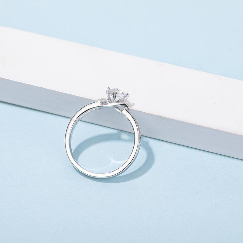 Baikalla Baikalla™ "Adele" Sterling Silver Moissanite 4 Prong Promise Ring