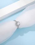 Baikalla Baikalla™ "Annie" Sterling Silver Moissanite 6 Prong Promise Ring