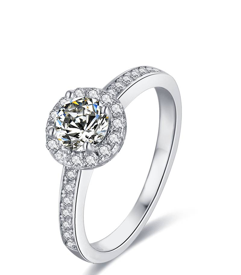 Baikalla 4 Baikalla™ &quot;Camille&quot; Sterling Silver Moissanite 4 Prong Promise Ring