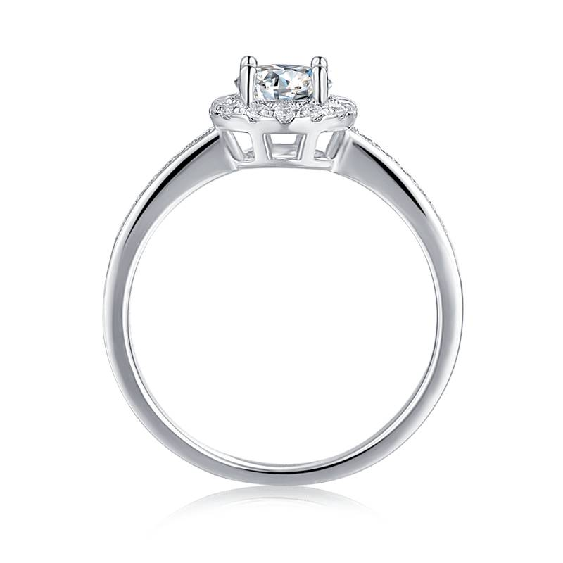 Baikalla Baikalla™ "Camille" Sterling Silver Moissanite 4 Prong Promise Ring