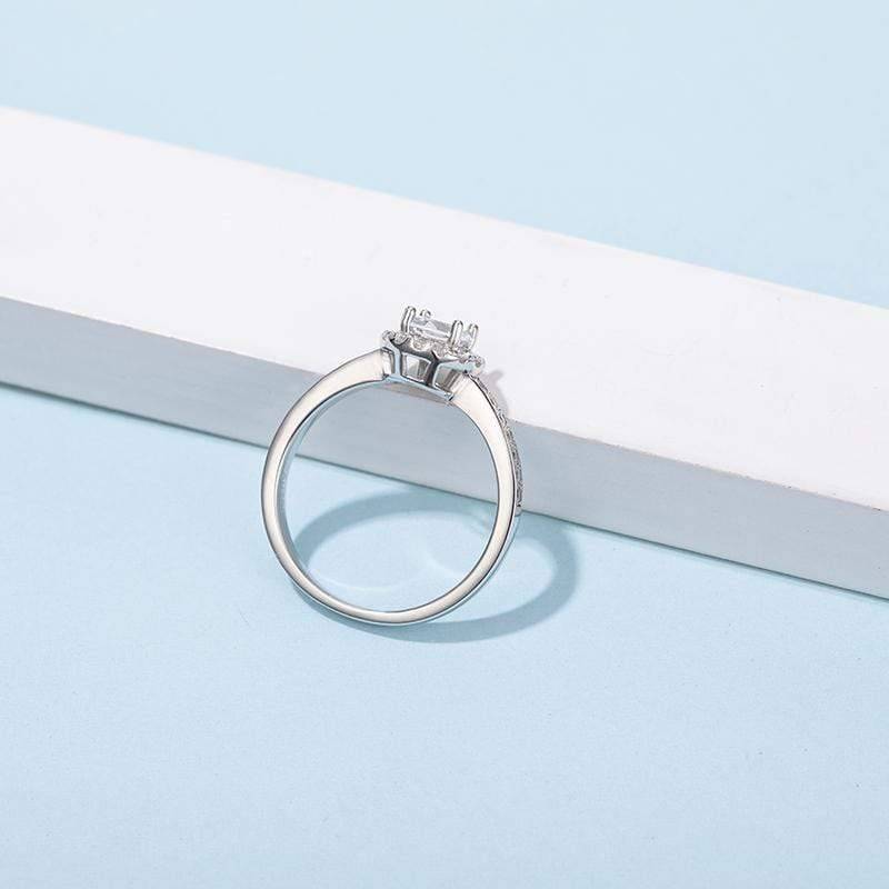 Baikalla Baikalla™ &quot;Camille&quot; Sterling Silver Moissanite 4 Prong Promise Ring