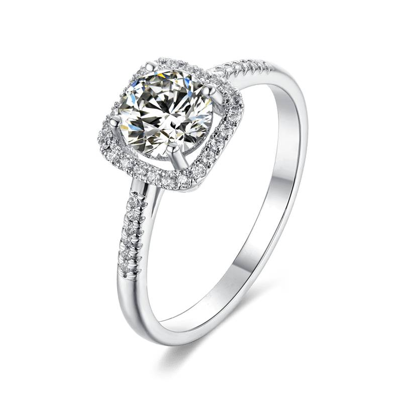 Baikalla 4 Baikalla™ &quot;Annie&quot; Sterling Silver Moissanite 6 Prong Promise Ring