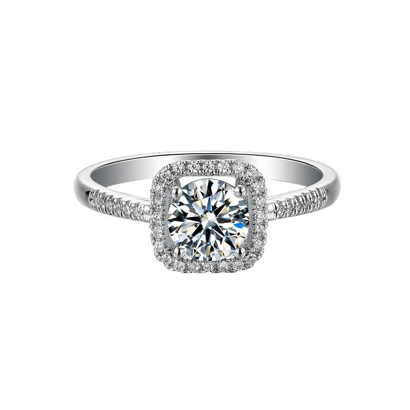 Baikalla Baikalla™ "Annie" Sterling Silver Moissanite 6 Prong Promise Ring