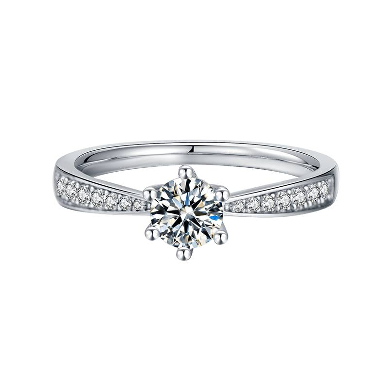 Baikalla Baikalla™ &quot;Aurora&quot; Sterling Silver Moissanite 6 Prong Promise Ring