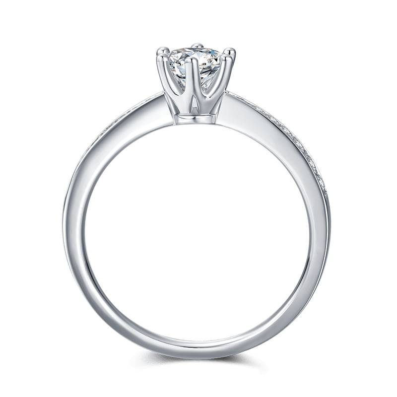 Baikalla Baikalla™ &quot;Aurora&quot; Sterling Silver Moissanite 6 Prong Promise Ring