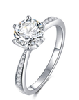 Baikalla 4 Baikalla™ "Ava" Sterling Silver Moissanite Luxury 2 CT 6 Prong Promise Ring