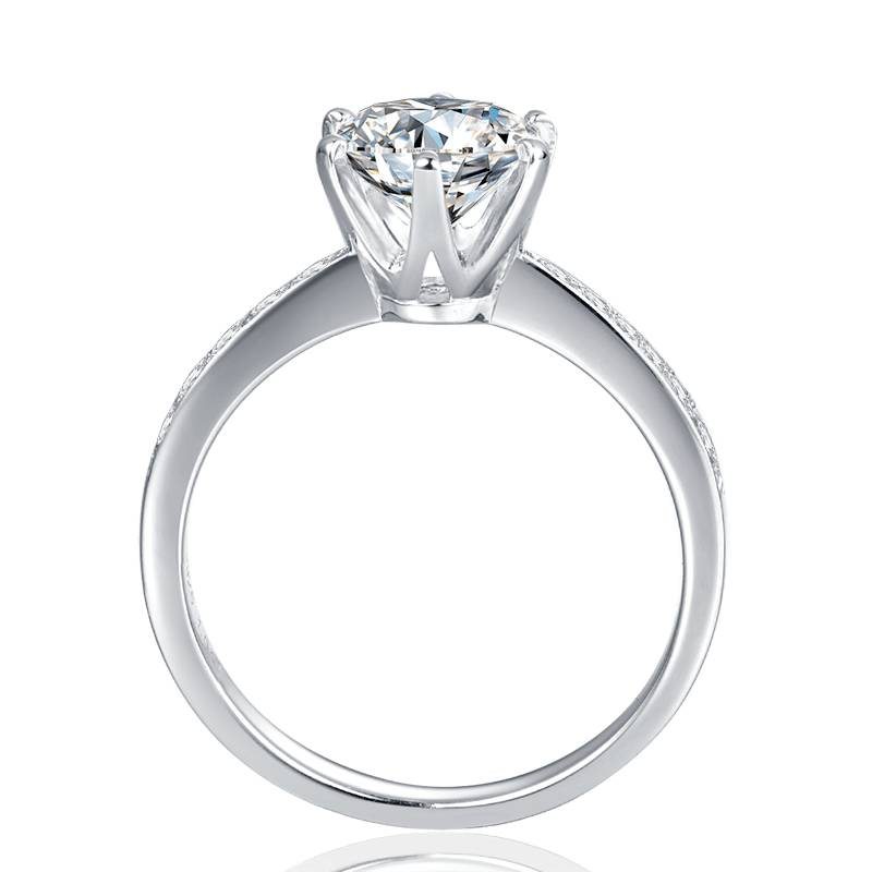 Baikalla Baikalla™ &quot;Emma&quot; Sterling Silver Moissanite Luxury 1.5 CT 6 Prong Promise Ring