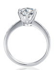 Baikalla Baikalla™ "Ava" Sterling Silver Moissanite Luxury 2 CT 6 Prong Promise Ring