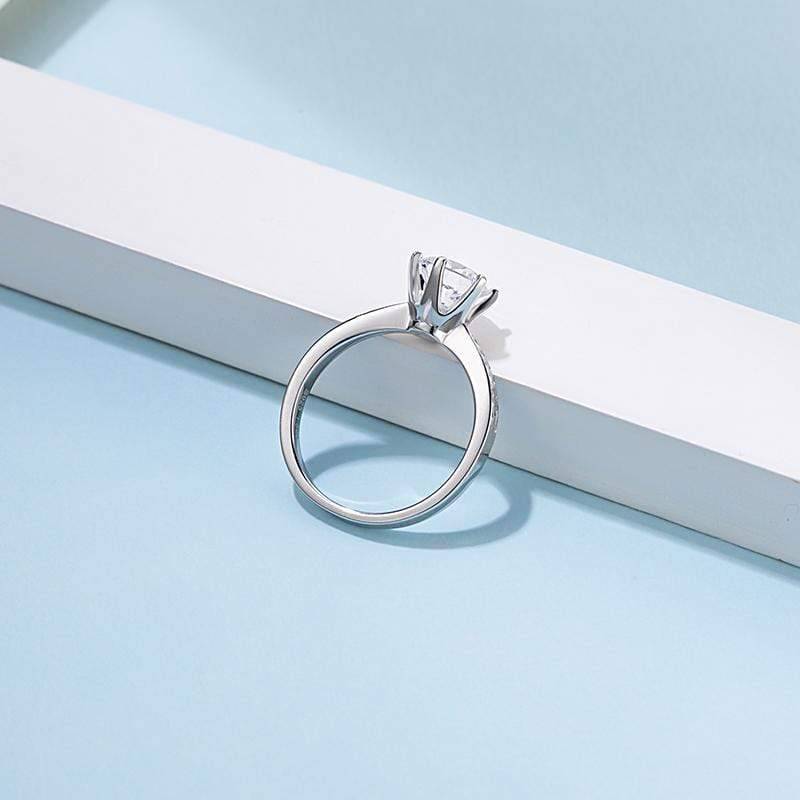 Baikalla Baikalla™ "Ava" Sterling Silver Moissanite Luxury 2 CT 6 Prong Promise Ring