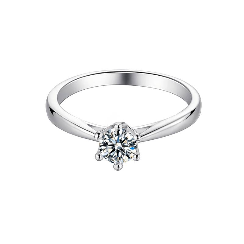 Baikalla Baikalla™ &quot;Madeline&quot; Sterling Silver Moissanite 6 Prong Promise Ring