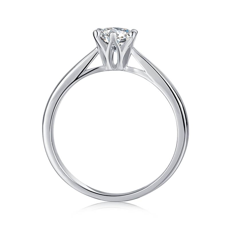 Baikalla Baikalla™ "Madeline" Sterling Silver Moissanite 6 Prong Promise Ring