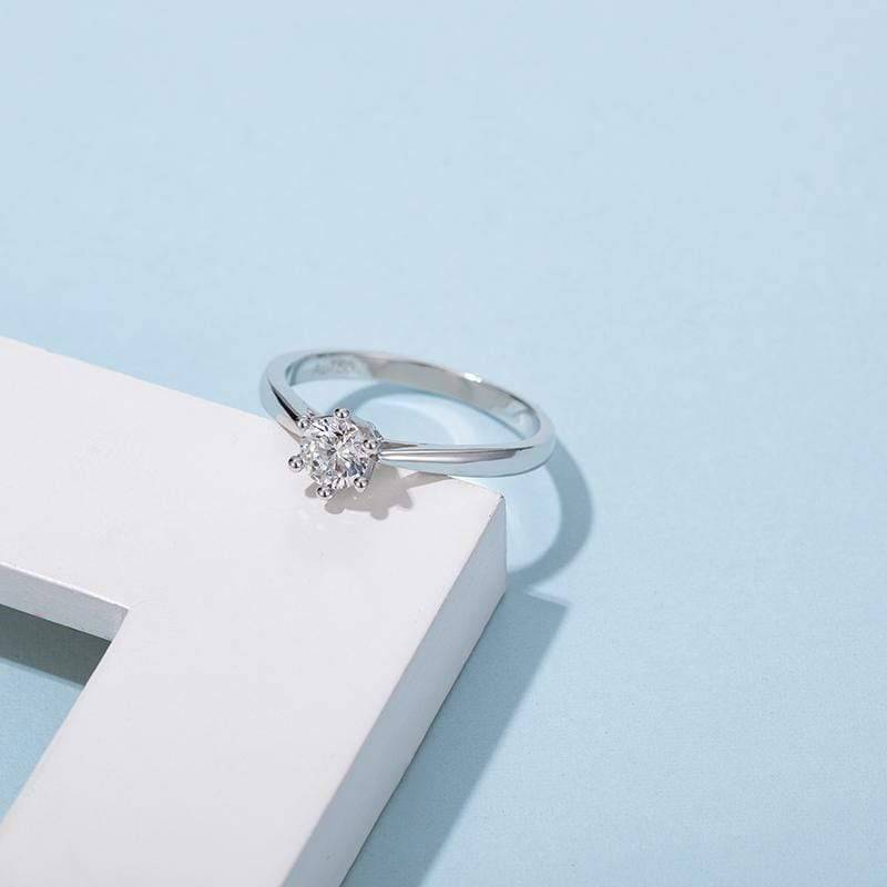 Baikalla Baikalla™ "Madeline" Sterling Silver Moissanite 6 Prong Promise Ring