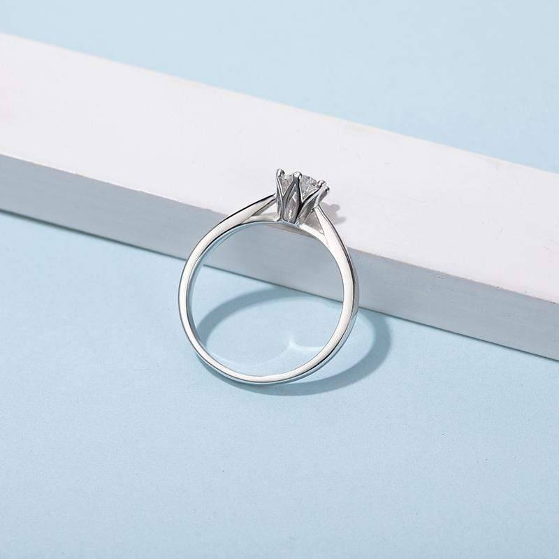 Baikalla Baikalla™ "Madeline" Sterling Silver Moissanite 6 Prong Promise Ring