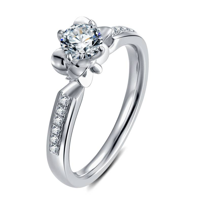 Baikalla 4 Baikalla™ "Monique" Sterling Silver Moissanite 4 Prong Promise Ring