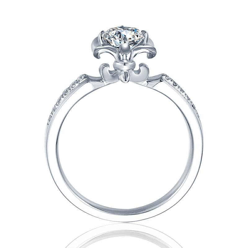 Baikalla Baikalla™ "Monique" Sterling Silver Moissanite 4 Prong Promise Ring