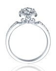 Baikalla Baikalla™ "Monique" Sterling Silver Moissanite 4 Prong Promise Ring