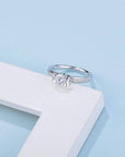 Baikalla Baikalla™ "Monique" Sterling Silver Moissanite 4 Prong Promise Ring