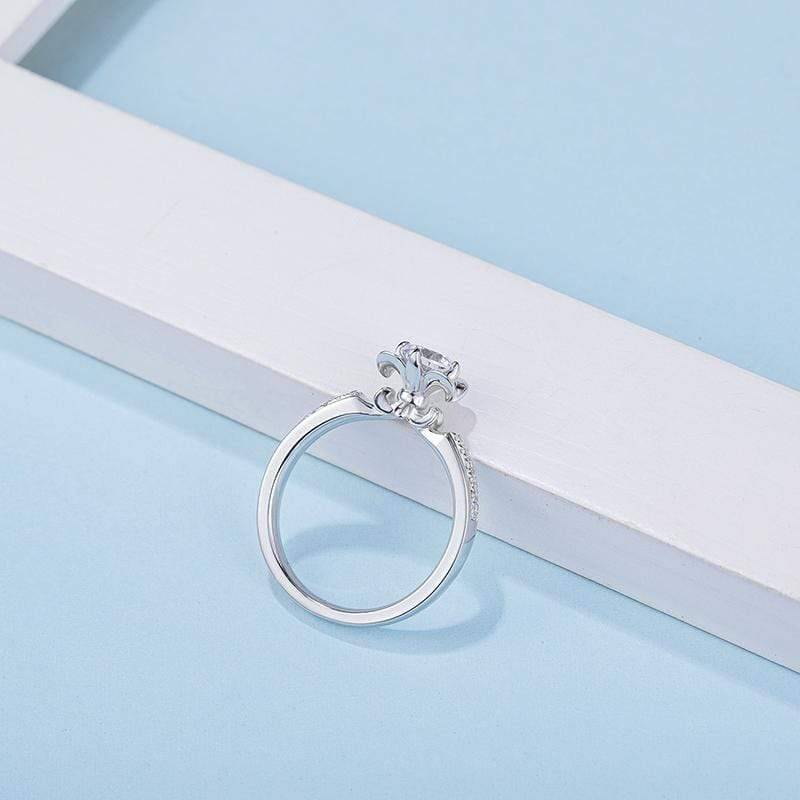 Baikalla Baikalla™ &quot;Monique&quot; Sterling Silver Moissanite 4 Prong Promise Ring