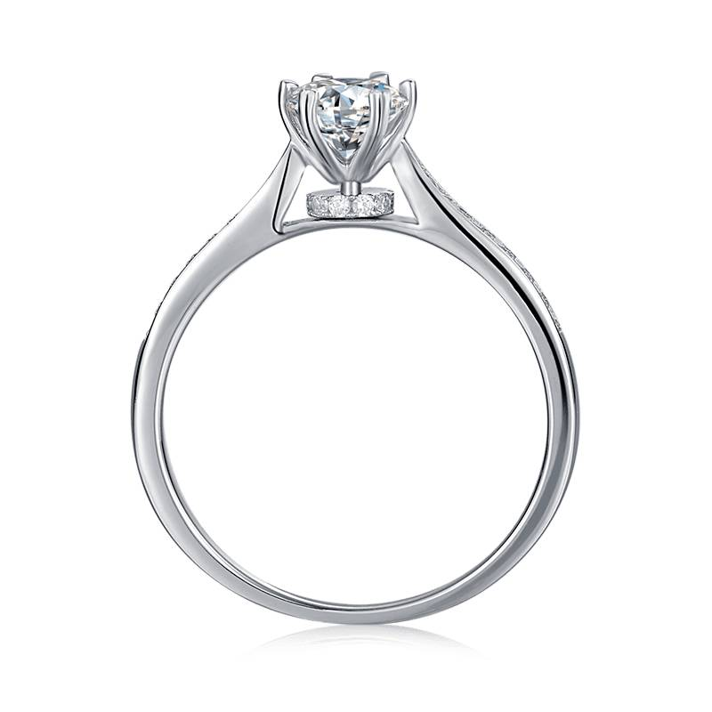 Baikalla Baikalla™ &quot;Galena&quot; Sterling Silver Moissanite 6 Prong Promise Ring