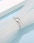 Baikalla Baikalla™ "Galena" Sterling Silver Moissanite 6 Prong Promise Ring