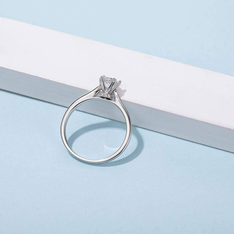 Baikalla Baikalla™ "Galena" Sterling Silver Moissanite 6 Prong Promise Ring