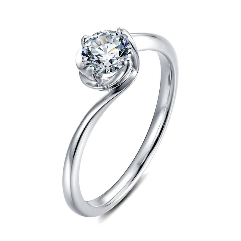 Baikalla 4 Baikalla™ &quot;Marie&quot; Sterling Silver Moissanite 4 Prong Promise Ring